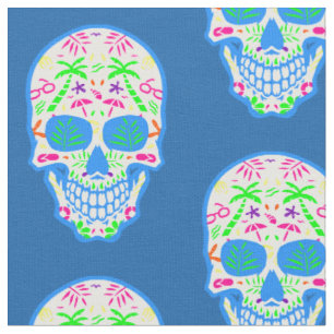 summerween halloween summer sugar skull tropical fabric
