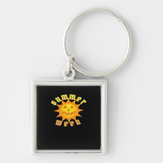 Summerween Jack O Lantern Sunshine Oversized Keychain (Front)