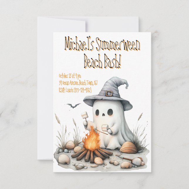Summerween Kids Beach Party Invitation (Front)