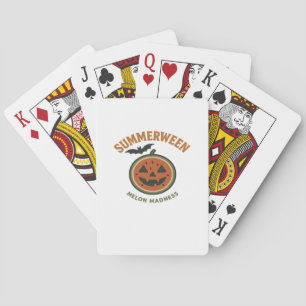 Summerween Madness – Spooky Watermelon Classic Poker Cards