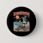Summerween Mermaid Skeleton Beach Flamingo Hallowe Button