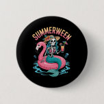 Summerween Mermaid Skeleton Beach Flamingo Hallowe Button
