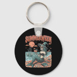Summerween Mermaid Skeleton Beach Flamingo Hallowe Keychain