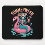 Summerween Mermaid Skeleton Beach Flamingo Hallowe Mouse Pad