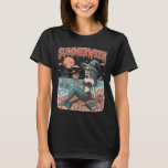 Summerween Mermaid Skeleton Beach Flamingo Hallowe T-Shirt