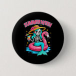 Summerween Mermaid Skeleton Halloween Flamingo Sum Button