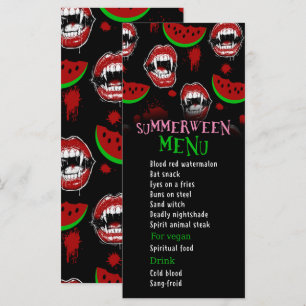 Summerween Party Funny Vampire Menu