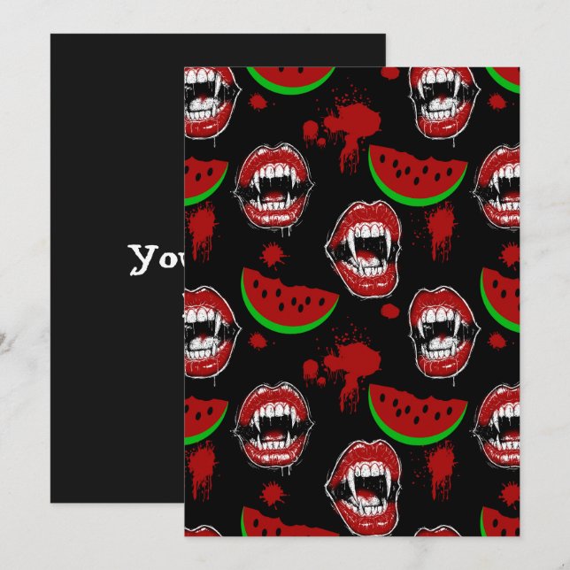 Summerween Party Funny Vampire Menu  Invitation (Front/Back)