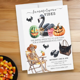 Summerween Party Summer Pool Gothic Invitation