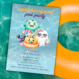 Summerween Pool Party Kids Birthday Party Any Age Invitation