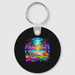 Summerween Skeleton Ghost Beach Funny Spooky Hallo Keychain