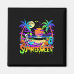 Summerween Skeleton Ghost Beach Funny Spooky Hallo Magnet