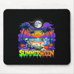 Summerween Skeleton Ghost Beach Funny Spooky Hallo Mouse Pad