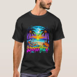 Summerween Skeleton Ghost Beach Funny Spooky Hallo T-Shirt