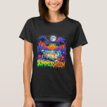 Summerween Skeleton Ghost Beach Funny Spooky Hallo T-Shirt