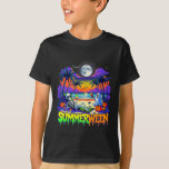 Summerween Skeleton Ghost Beach Funny Spooky Hallo T-Shirt