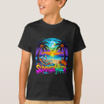 Summerween Skeleton Ghost Beach Funny Spooky Hallo T-Shirt