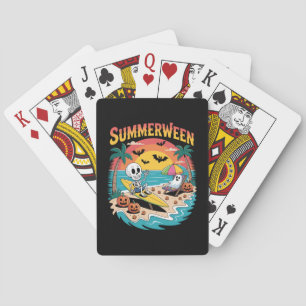 Summerween Skeleton Halloween Poker Cards