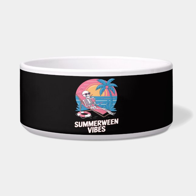 Summerween Skeleton Summer Vacation Beach Funny Bowl (Front)