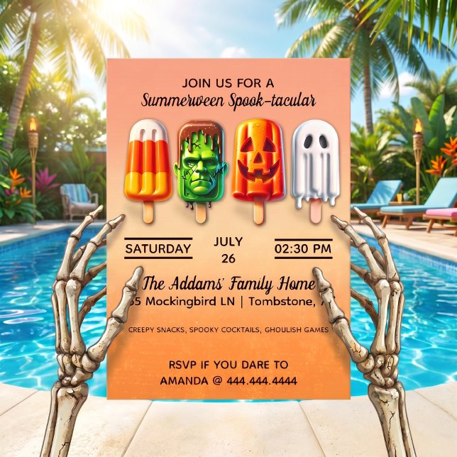 Summerween Spooktacular Halloween Summer Party Invitation (Creator Uploaded)