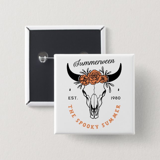 Summerween spooky summer party country aesthetic button (Front & Back)