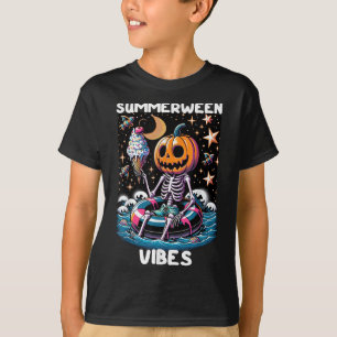 Summerween Summer Halloween Funny Skeleton Ice Cre T-Shirt