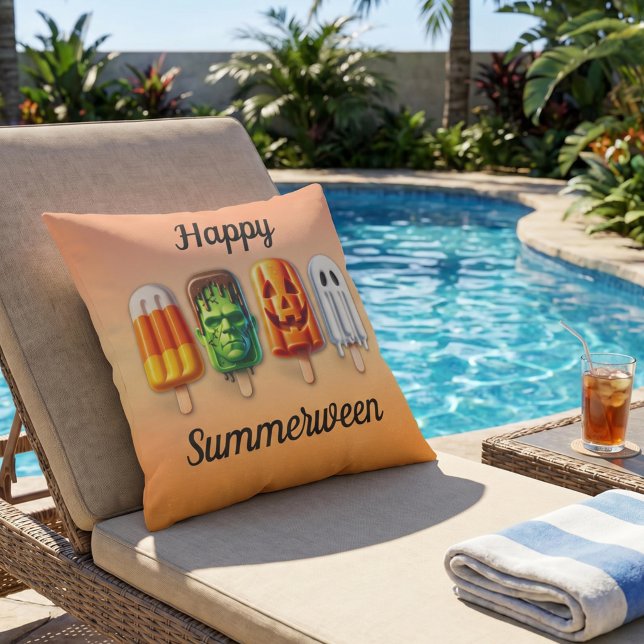 Summerween Summer Halloween Popsicles Outdoor Pillow (Creator Uploaded)