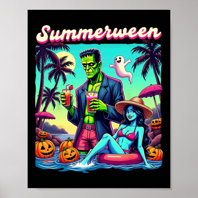 Summerween Summer Halloween Zombie Frankenstein Bo Poster (Front)
