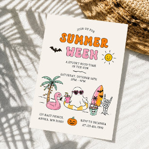 Summerween Summer Pool Halloween Party Invitation