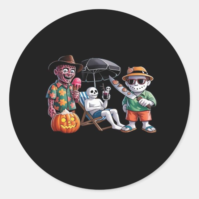 Summerween - Summerween Beach - Summerween Witch - Classic Round Sticker (Front)