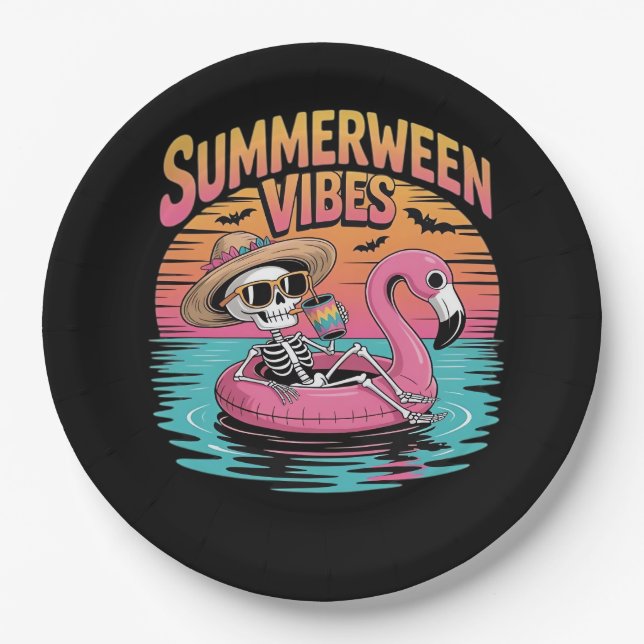 Summerween - Summerween Beach - Summerween Witch - Paper Plates (Front)