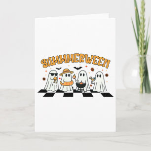 Summerween Trip Funny Summer Cute Ghost Family Vac Card