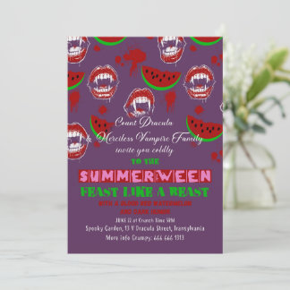 Summerween Vampire Party Spooky Summer Invitation