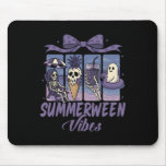 Summerween Vibes Skeleton Ghost Beach Party Hallow Mouse Pad