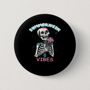 Summerween Vibes Spooky Summer Pumpkin Classic Button