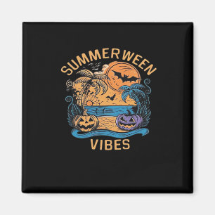 Summerween Vibes Spooky Summer Pumpkin Classic Fun Magnet