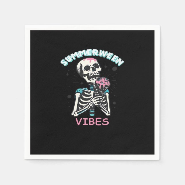 Summerween Vibes Spooky Summer Pumpkin Classic Napkins (Front)