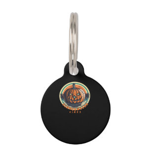 Summerween Vibes Spooky Summer Pumpkin Classic Tre Pet ID Tag