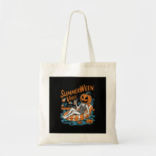Summerween Vibes Spooky Summer Pumpkin Cute Tote Bag