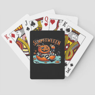 Summerween Vibes Spooky Summer Pumpkin Oversized Poker Cards