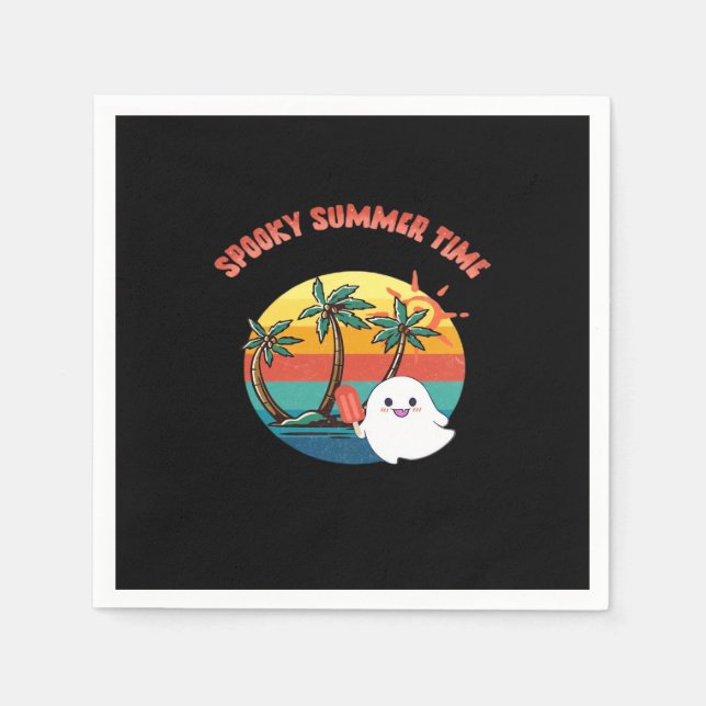 Summerween Vibes - Spooky Summer Time Classic Napkins (Front)