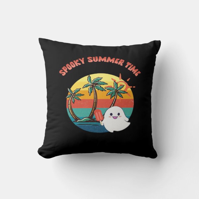 Summerween Vibes - Spooky Summer Time Classic Throw Pillow (Front)
