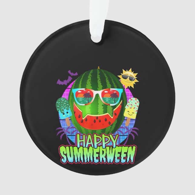 Summerween Watermelon Jack O Lantern Ornament (Front)