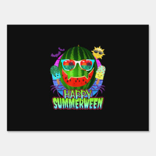 Summerween Watermelon Jack O Lantern Sign