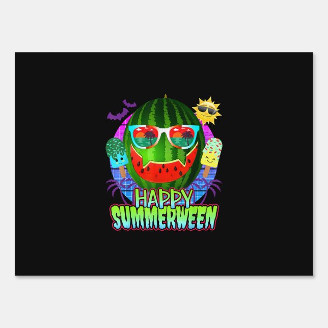 Summerween Watermelon Jack O Lantern Sign (Front)