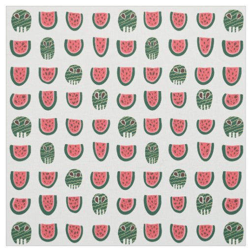 Summerween Watermelon Skull  Fabric