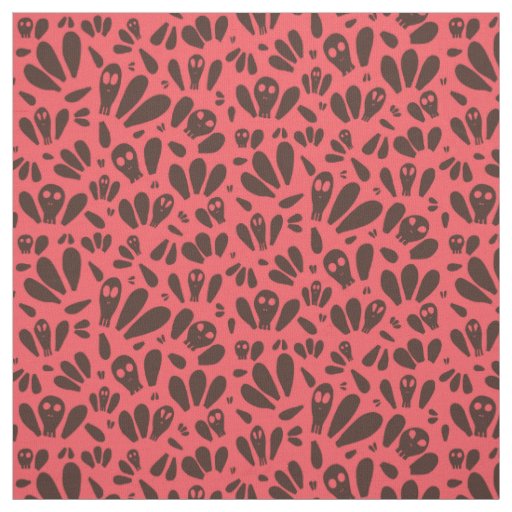 Summerween Watermelon Skull  Fabric