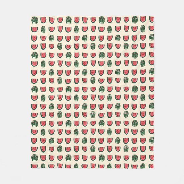Summerween Watermelon Skull  Fleece Blanket (Front)
