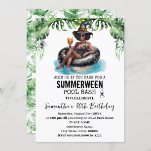 Summerween Witch Tropical Birthday Bash Invitation