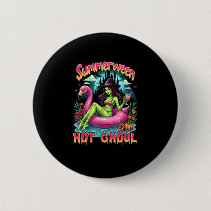 Summerween Witch Vibes Vacation Halloween Funny Pa Button